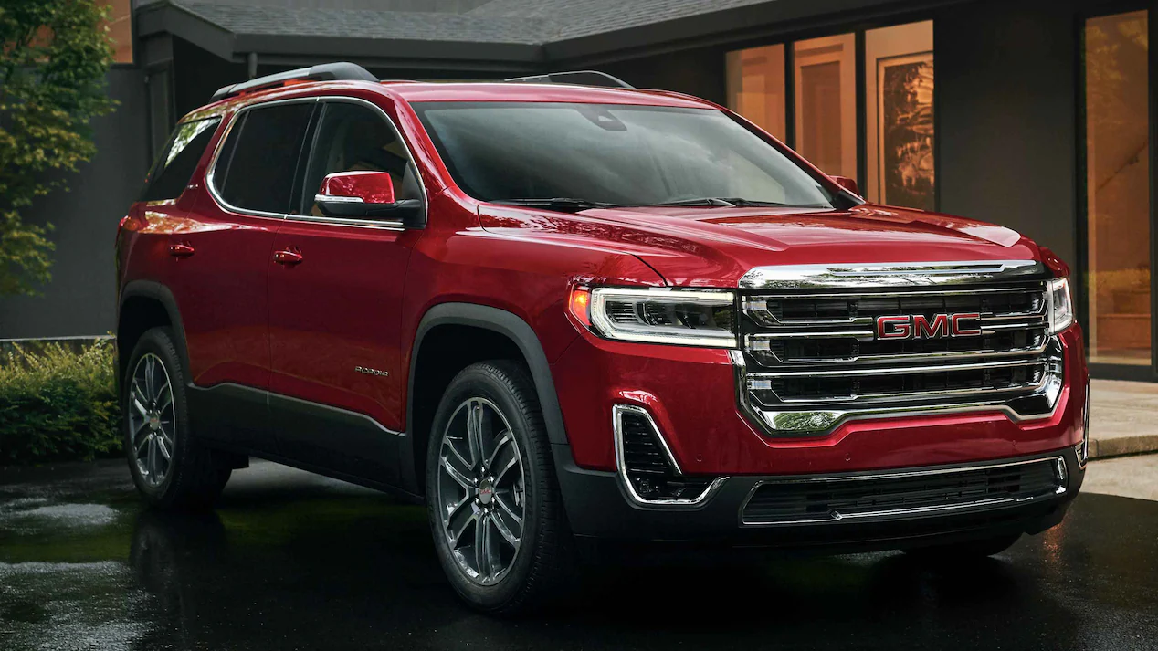 A red 2023 GMC Acadia
