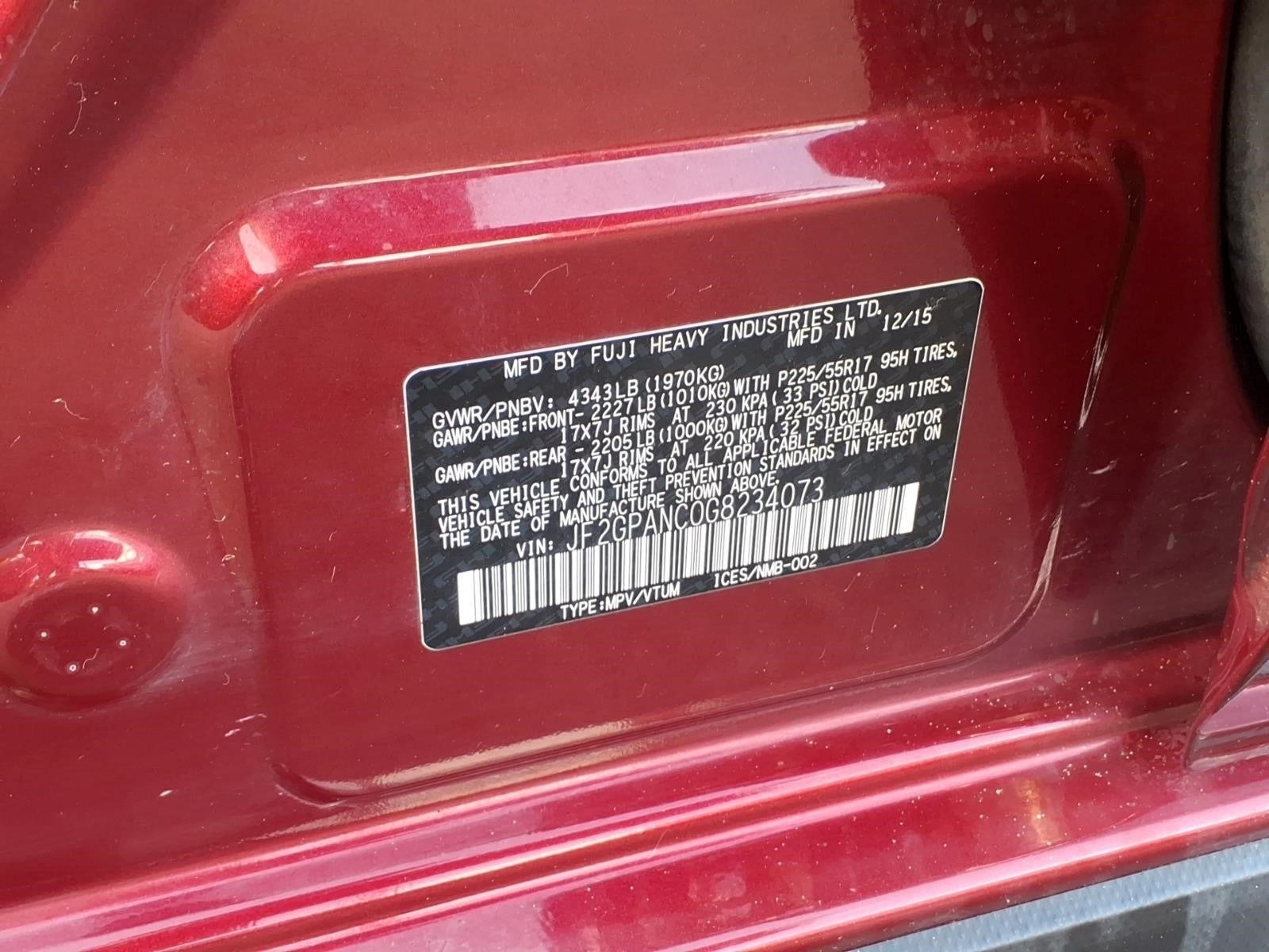 2016 Subaru Crosstrek 2.0i Limited