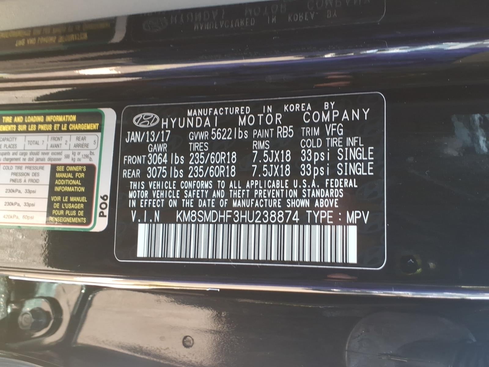2017 Hyundai SANTA FE SE