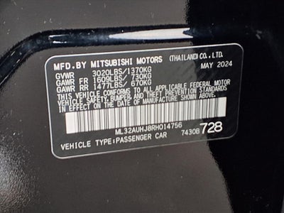 2024 Mitsubishi Mirage ES