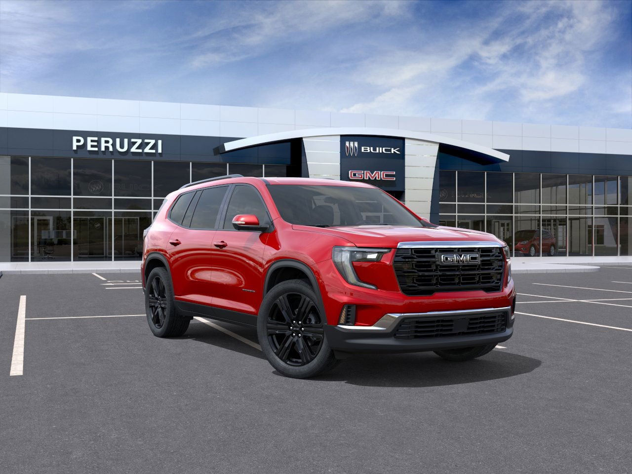 2026 GMC Acadia passenger side front three-quarter profile