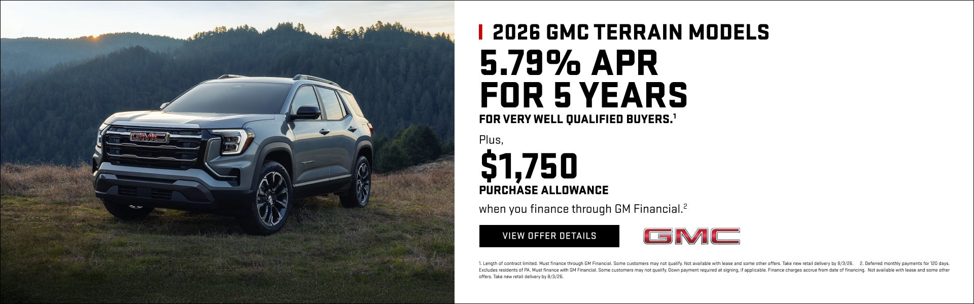 5.79% APR for very well-qualified buyers.1

Plus, $1,750 PURCHASE ALLOWANCE when you finance thro...