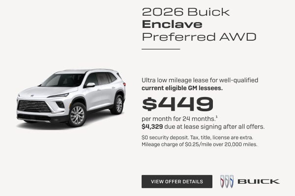 Ultra low mileage lease for well-qualified current eligible GM lessees.

$449 per month for 24 mo...