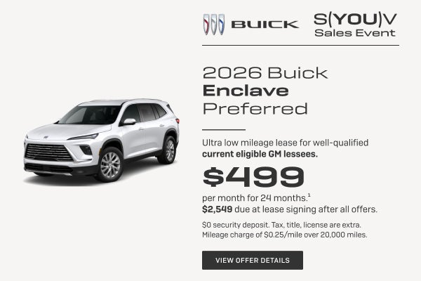 Ultra low mileage lease for well-qualified current eligible GM lessees.

$499 per month for 24 mo...